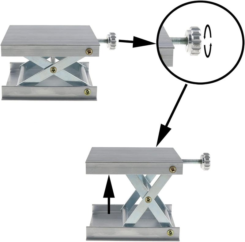 Eoutstanding Adjustable Aluminum Alloy Rack Scissor Lab Lifter Lab Jack Lift Stand Support Jack Platform Laser Level Holder Lab Lifting Platform - Image 3